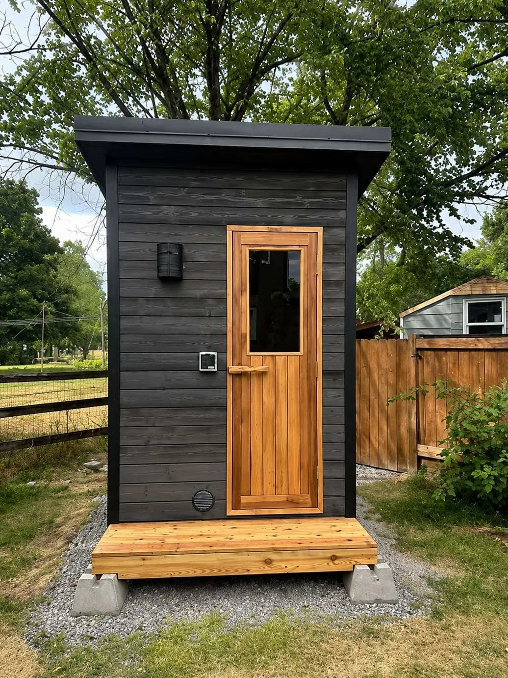 Front of a Model M sauna